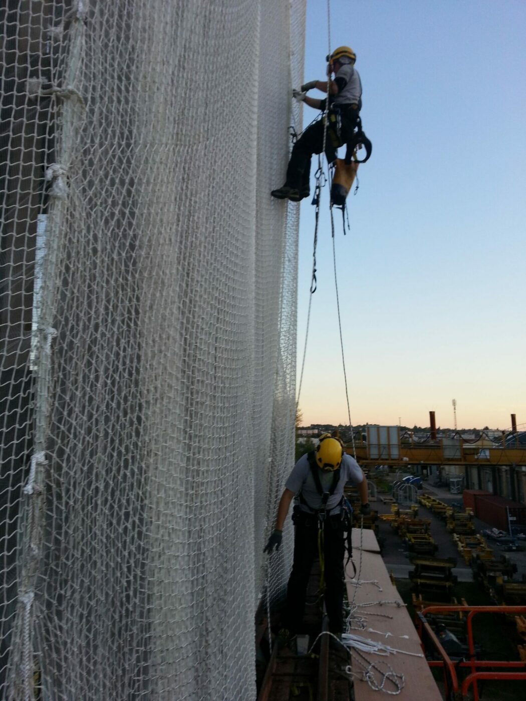 Filets de protection sur façade