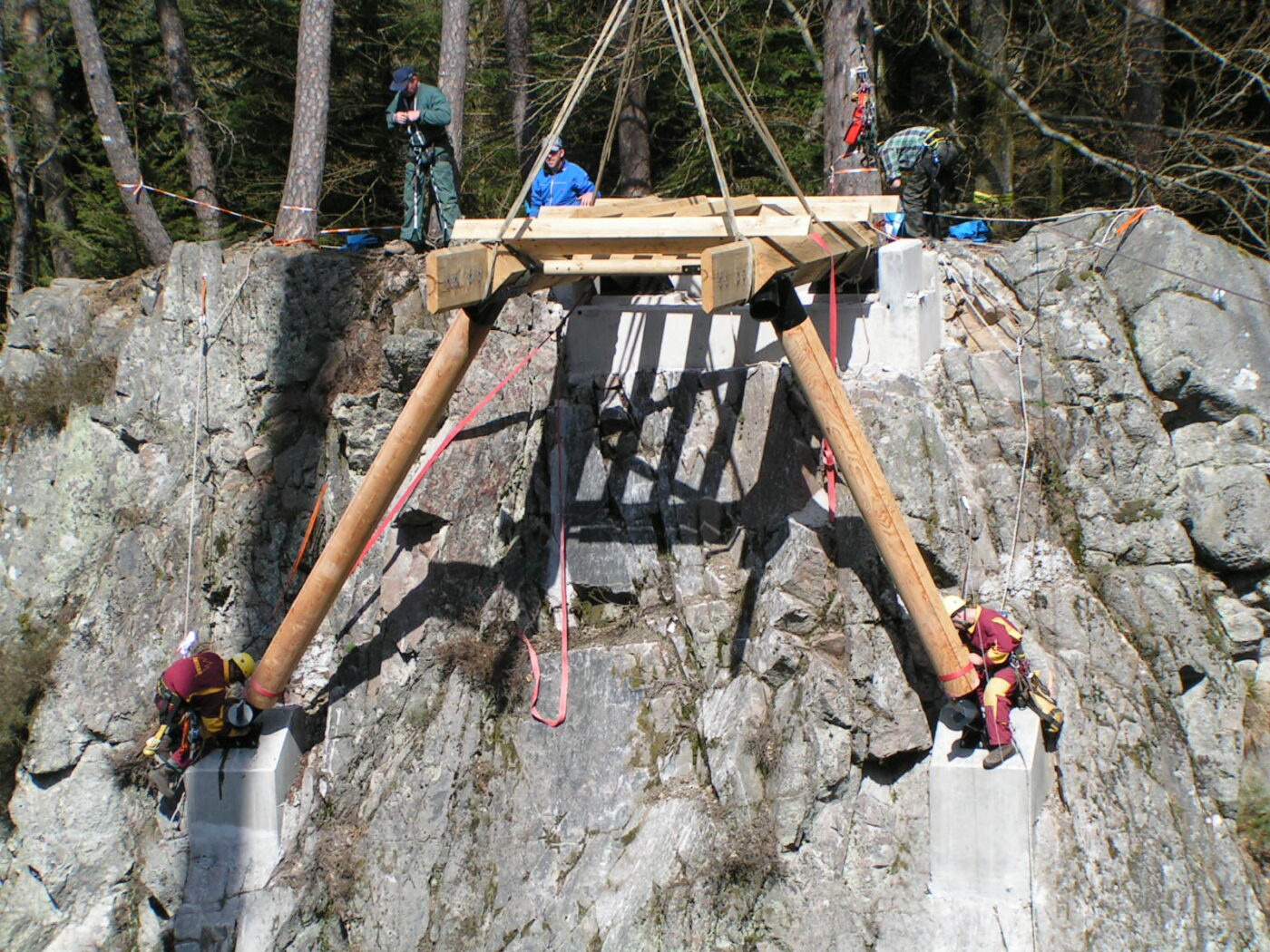Pose d'une passerelle d'accès